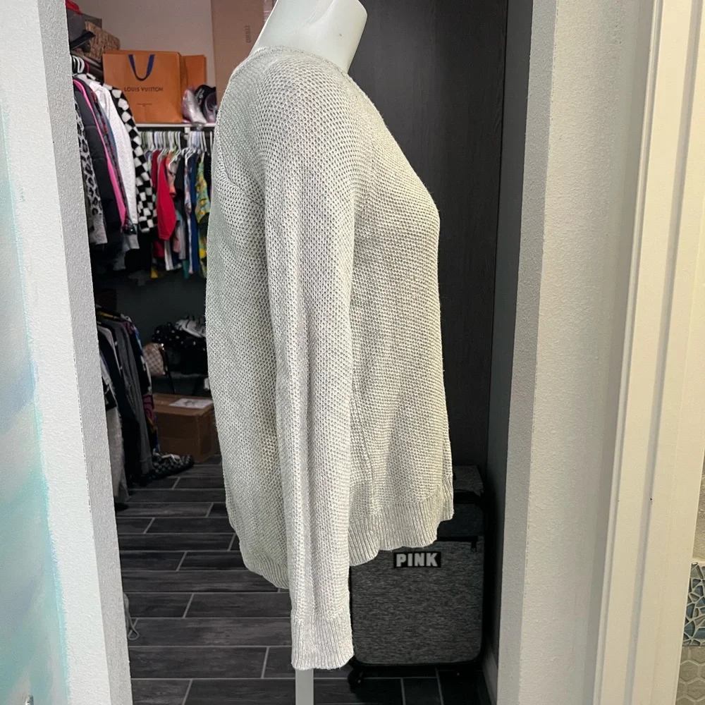 Madewell Light Gray Slit Back Sweater - Picture 3 of 7